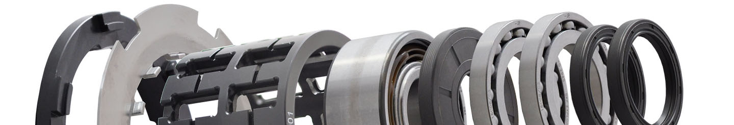 Exploded front differential bearing assembly